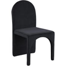  Color_Black -- Summer Black Velvet Upholstered Dining Side Chair IMAGE 1