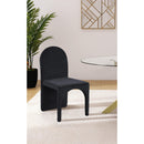  Color_Black -- Summer Black Velvet Upholstered Dining Side Chair IMAGE 2