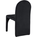  Color_Black -- Summer Black Velvet Upholstered Dining Side Chair IMAGE 3