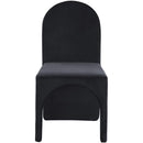  Color_Black -- Summer Black Velvet Upholstered Dining Side Chair IMAGE 4