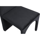  Color_Black -- Summer Black Velvet Upholstered Dining Side Chair IMAGE 5