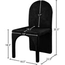  Color_Black -- Summer Black Velvet Upholstered Dining Side Chair IMAGE 6