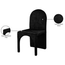  Color_Black -- Summer Black Velvet Upholstered Dining Side Chair IMAGE 7