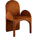 Color_Cognac -- Summer Cognac Velvet Upholstered Dining Arm Chair IMAGE 1