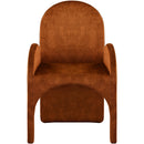  Color_Cognac -- Summer Cognac Velvet Upholstered Dining Arm Chair IMAGE 4