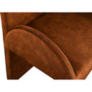  Color_Cognac -- Summer Cognac Velvet Upholstered Dining Arm Chair IMAGE 5