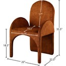  Color_Cognac -- Summer Cognac Velvet Upholstered Dining Arm Chair IMAGE 6