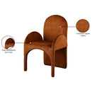  Color_Cognac -- Summer Cognac Velvet Upholstered Dining Arm Chair IMAGE 7