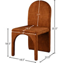  Color_Cognac -- Summer Cognac Velvet Upholstered Dining Side Chair IMAGE 6