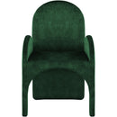  Color_Green -- Summer Green Velvet Upholstered Dining Arm Chair IMAGE 4