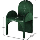  Color_Green -- Summer Green Velvet Upholstered Dining Arm Chair IMAGE 6