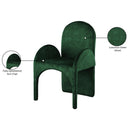  Color_Green -- Summer Green Velvet Upholstered Dining Arm Chair IMAGE 7