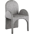  Color_Grey -- Summer Grey Velvet Upholstered Dining Arm Chair IMAGE 1