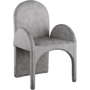 Color_Grey -- Summer Grey Velvet Upholstered Dining Arm Chair IMAGE 1