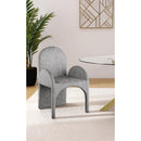 Color_Grey -- Summer Grey Velvet Upholstered Dining Arm Chair IMAGE 2