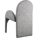  Color_Grey -- Summer Grey Velvet Upholstered Dining Arm Chair IMAGE 3