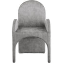  Color_Grey -- Summer Grey Velvet Upholstered Dining Arm Chair IMAGE 4
