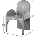  Color_Grey -- Summer Grey Velvet Upholstered Dining Arm Chair IMAGE 6