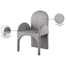  Color_Grey -- Summer Grey Velvet Upholstered Dining Arm Chair IMAGE 7