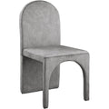  Color_Grey -- Summer Grey Velvet Upholstered Dining Side Chair IMAGE 1