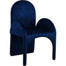  Color_Navy -- Summer Navy Velvet Upholstered Dining Arm Chair IMAGE 1