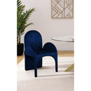  Color_Navy -- Summer Navy Velvet Upholstered Dining Arm Chair IMAGE 2
