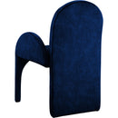  Color_Navy -- Summer Navy Velvet Upholstered Dining Arm Chair IMAGE 3