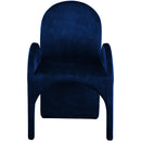  Color_Navy -- Summer Navy Velvet Upholstered Dining Arm Chair IMAGE 4
