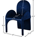 Color_Navy -- Summer Navy Velvet Upholstered Dining Arm Chair IMAGE 6