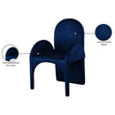  Color_Navy -- Summer Navy Velvet Upholstered Dining Arm Chair IMAGE 7