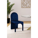  Color_Navy -- Summer Navy Velvet Upholstered Dining Side Chair IMAGE 2