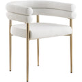  Color_Cream/ Gold -- Brielle Cream Boucle Fabric Upholstered Dining Chair IMAGE 1