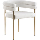  Color_Cream/ Gold -- Brielle Cream Boucle Fabric Upholstered Dining Chair IMAGE 1