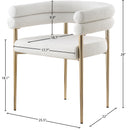  Color_Cream/ Gold -- Brielle Cream Boucle Fabric Upholstered Dining Chair IMAGE 6