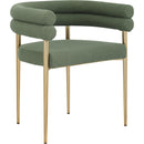  Color_Gold/ Green -- Brielle Green Boucle Fabric Upholstered Dining Chair IMAGE 1