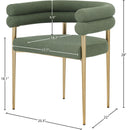  Color_Gold/ Green -- Brielle Green Boucle Fabric Upholstered Dining Chair IMAGE 6