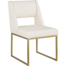  Color_Cream/ Gold -- Jayce Cream Vegan Leather Upholstered Dining Chair IMAGE 1