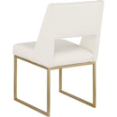  Color_Cream/ Gold -- Jayce Cream Vegan Leather Upholstered Dining Chair IMAGE 3