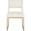  Color_Cream/ Gold -- Jayce Cream Vegan Leather Upholstered Dining Chair IMAGE 4