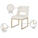  Color_Cream/ Gold -- Jayce Cream Vegan Leather Upholstered Dining Chair IMAGE 7