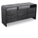  Meridian Cresthill Black Oak Wood Dresser IMAGE 1