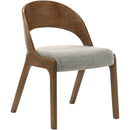  Color_Grey -- Woodson Grey Linen Textured Fabric Upholstered Dining Chair IMAGE 1