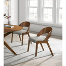  Color_Grey -- Woodson Grey Linen Textured Fabric Upholstered Dining Chair IMAGE 2