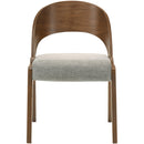  Color_Grey -- Woodson Grey Linen Textured Fabric Upholstered Dining Chair IMAGE 4