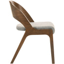  Color_Grey -- Woodson Grey Linen Textured Fabric Upholstered Dining Chair IMAGE 5