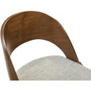  Color_Grey -- Woodson Grey Linen Textured Fabric Upholstered Dining Chair IMAGE 6