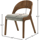  Color_Grey -- Woodson Grey Linen Textured Fabric Upholstered Dining Chair IMAGE 7