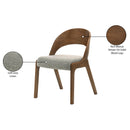  Color_Grey -- Woodson Grey Linen Textured Fabric Upholstered Dining Chair IMAGE 8