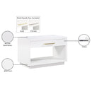  Color_White -- Avery White Solid Wood And Ash Veneer Nightstand IMAGE 15