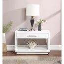  Color_White -- Avery White Solid Wood And Ash Veneer Nightstand IMAGE 4